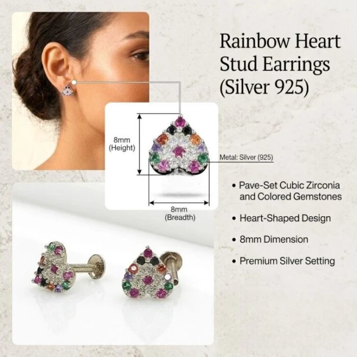 925 Sterling Silver Stud Earrings - Starburst - Image 3