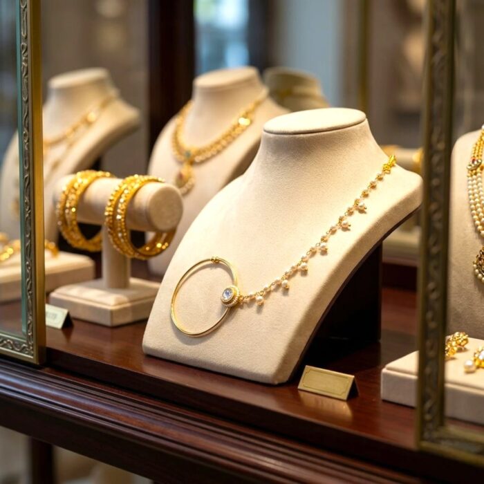 Gold plated Nath for wedding