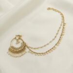 Traditional Kundan & Pearl Bridal Nath - Image 3