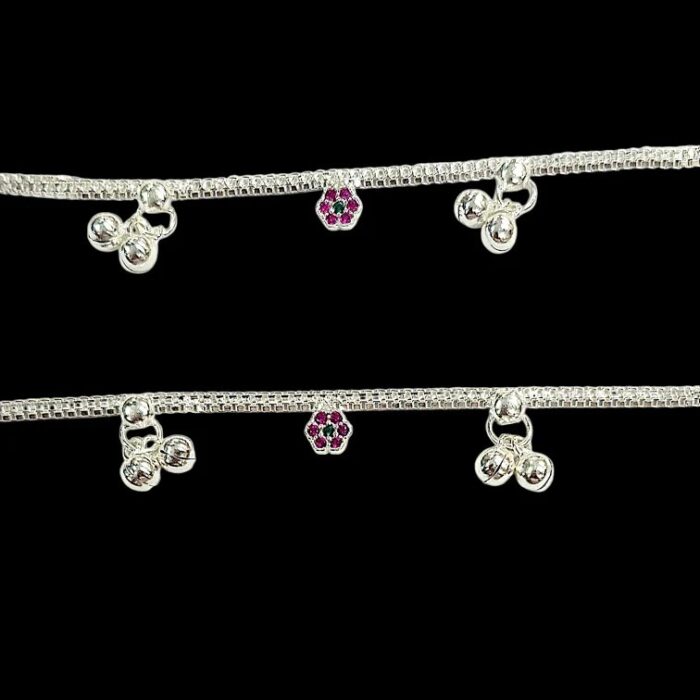 Pair of Pure Silver Anklet - 5.5 inch | Silver Anklet for Baby - Image 5