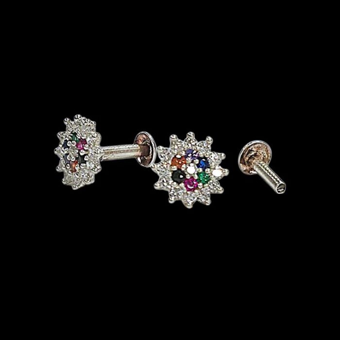 925 Sterling Silver Stud Earrings - Starburst - Image 3