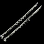 Pair of 925 Sterling Silver Anklets | 10.5 inch Silver Anklets for Adults | Chandi ki Payal - Image 3