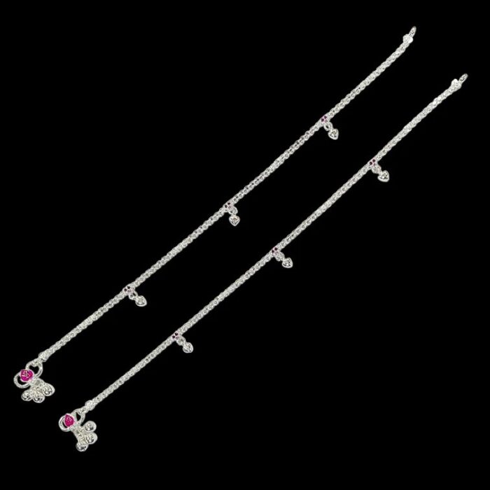Pair of Pure Silver Anklets for Adults | 10.5" 925 Sterling Silver Payal | Asli Chandi Ki Payal - Image 3