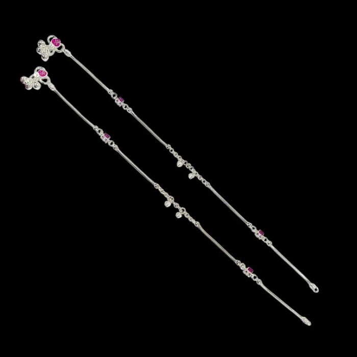 Pair of Pure Silver Anklets for Adults | 10.5" 925 Sterling Silver Payal | Asli Chandi Ki Payal - Image 3