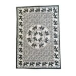 Monochrome Elephant Mandala Tapestry | Cotton Tapestry 41x29 Inch - Image 5