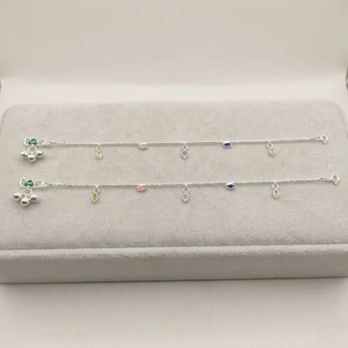 Pair of 925 Sterling Silver Anklets | Silver Anklet for Adults | 10 inch Ankle Bracelet - Image 6