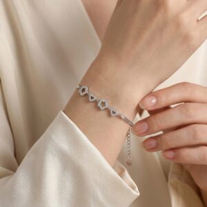 925 sterling silver bracelet for women with zirconia stones