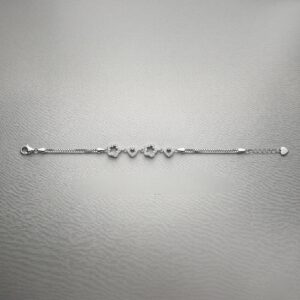 Anti tarnish silver bracelet with zirconia stones
