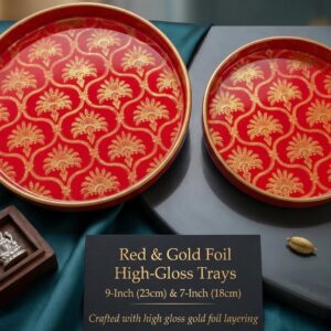 Decorative wooden coffee table tray set | Perfect serving tray set