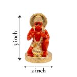 Dimensions of Gold Plated Hanuman Murti for Car