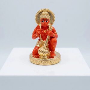 24K Gold Plated Hanuman Idol – 3 Inch | Compact Idol for Mandir & Car Dashboard