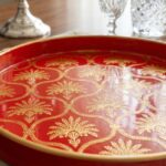 Close up of Luxury serving tray for living room coffee table decor