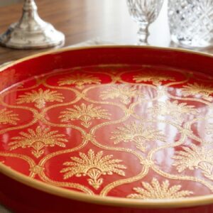 Close up of Luxury serving tray for living room coffee table decor