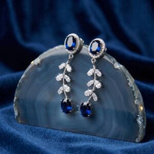 Lite weight Chrome finish AD stone Earrings