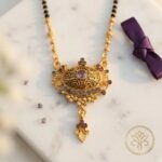 Golden oxidized mangalsutra necklace with 18 inch chain
