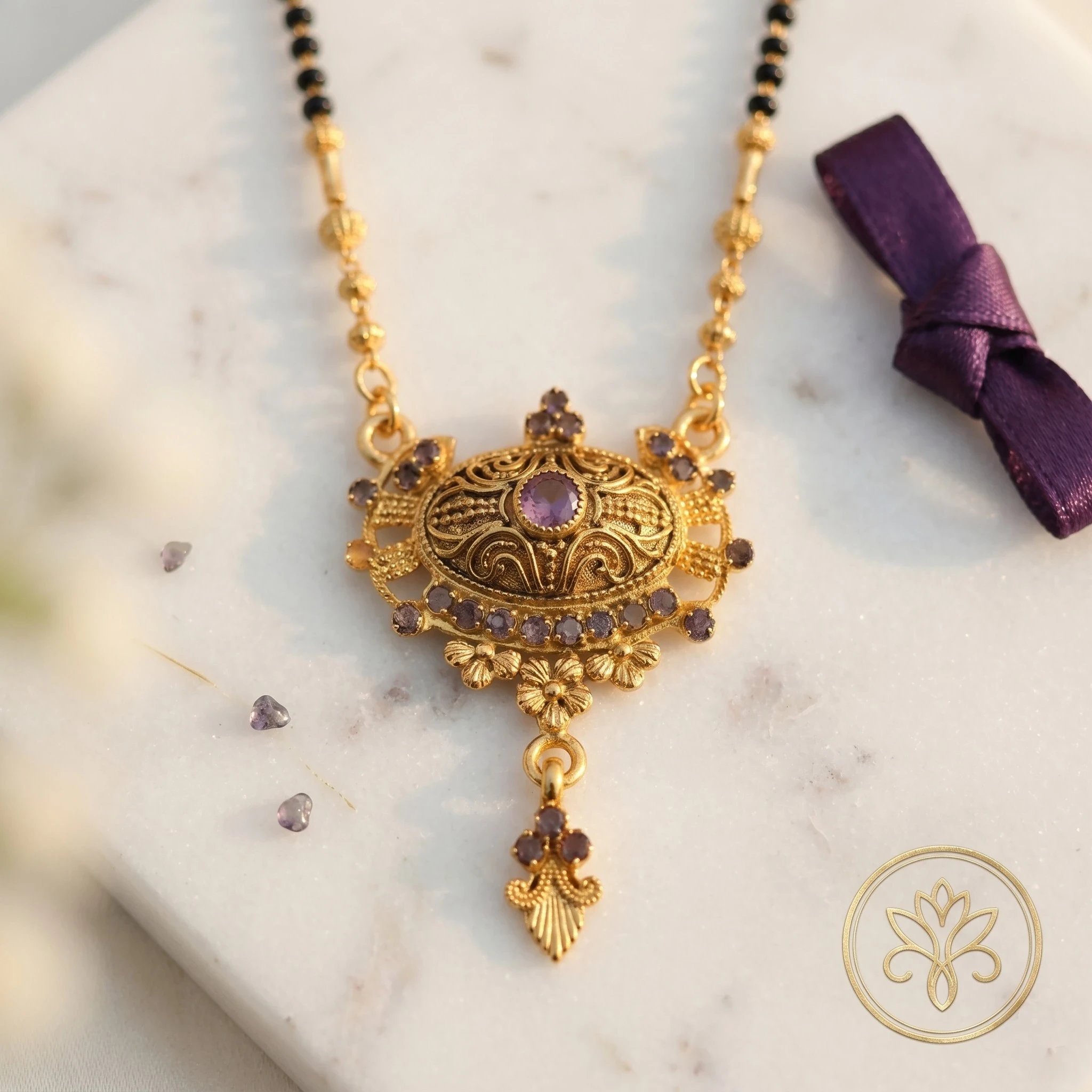 Traditional Indian golden mangalsutra for women Golden oxidized mangalsutra necklace with 18 inch chain