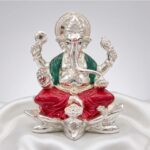 Pure silver coated Ganesha Statue for home Mandir