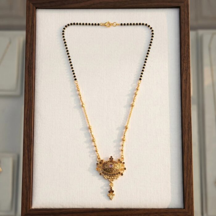 Traditional Indian golden mangalsutra for women