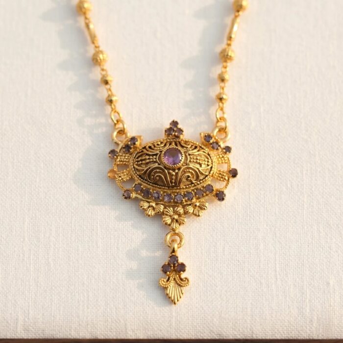 Traditional Indian golden mangalsutra for women