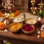 Brass Pooja Accessory with Four Bowls