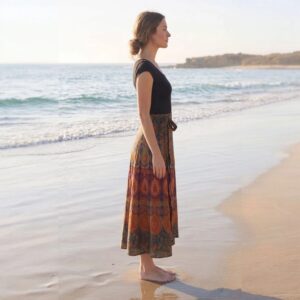 Free Size Wrap Around Cotton Skirt | Traditional Indian Block Printed Skirt