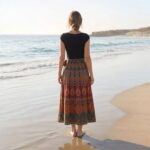Women's Adjustable Cotton Wrap Skirt - Lightweight Summer Cotton Skirt