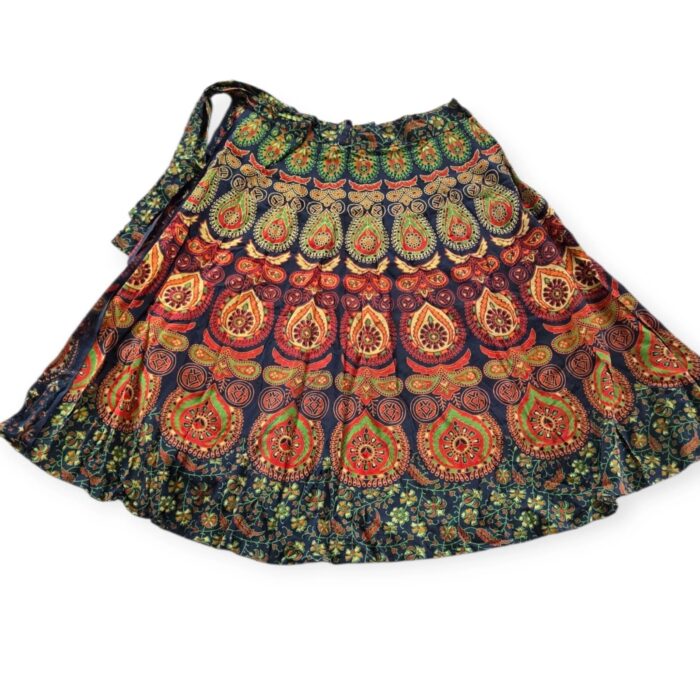 Free Size Wrap Around Cotton Skirt | Traditional Indian Block Printed Skirt