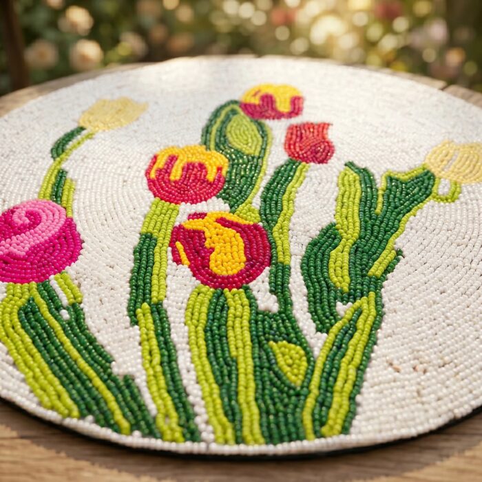 Elegant round placemat for table setting decor