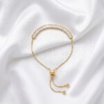 American diamond bracelet for her | Gold finish with embedded stones | Lumba Rakhi