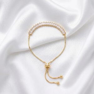 American diamond bracelet for her | Gold finish with embedded stones | Lumba Rakhi