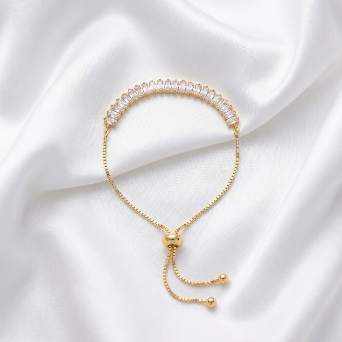 American diamond bracelet for her | Gold finish with embedded stones | Lumba Rakhi