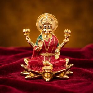 Pure Gold plated Lakshmi Idol | 24 k Gold coated Idol