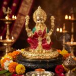 Goddess Lakshmi Idol - 24k Gold coated Idol
