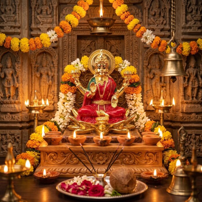 Real Gold coated Lakshmi Statue for home and Gift