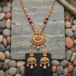 Matte gold statement necklace set for women