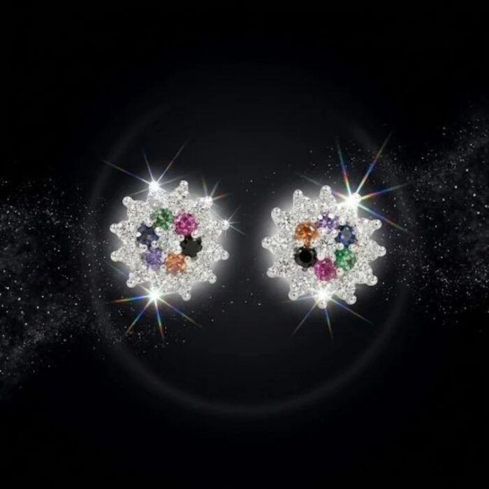 925 Sterling Silver Stud Earrings - Starburst - Image 6