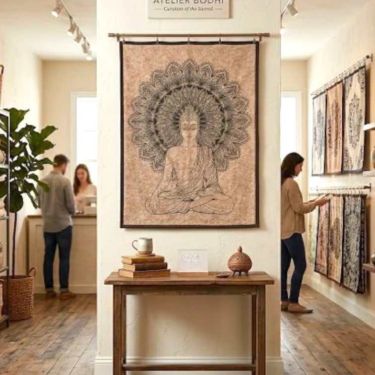 Buddha Tapestry Wall Hanging | Buddha Cotton Tapestry 41x29 Inch
