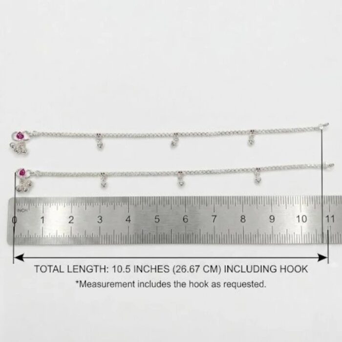 Pair of Pure Silver Anklets for Adults | 10.5" 925 Sterling Silver Payal | Asli Chandi Ki Payal - Image 6