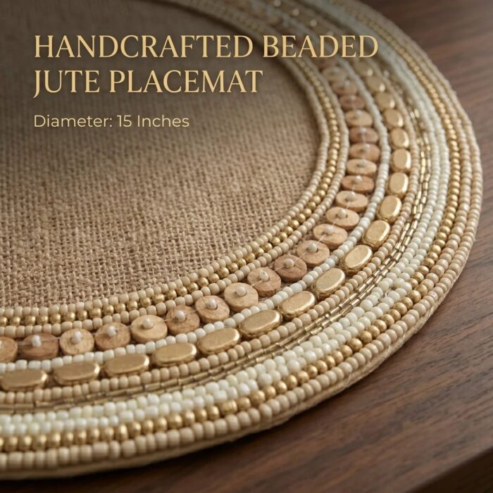 Elegant Jute round placemat for table setting decor
