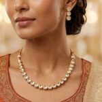 Elegant traditional party wear necklace set | Polki kundan necklace