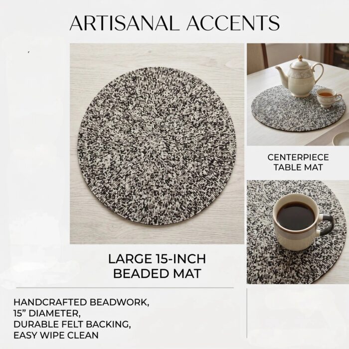 Handmade beaded dining table placemat