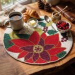 Decorative glass bead placemat for dining table