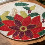 Decorative glass bead placemat for dining table