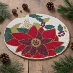 Beaded table placemat 15 inch round with glass bead design