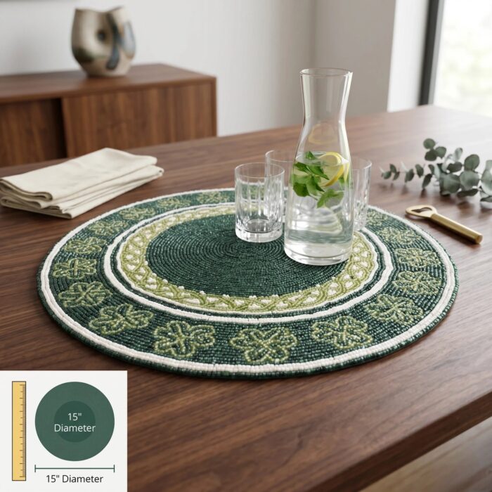 Elegant round placemat for table setting decor