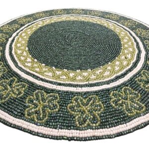 Close up of Premium beaded placemat for festive dining table