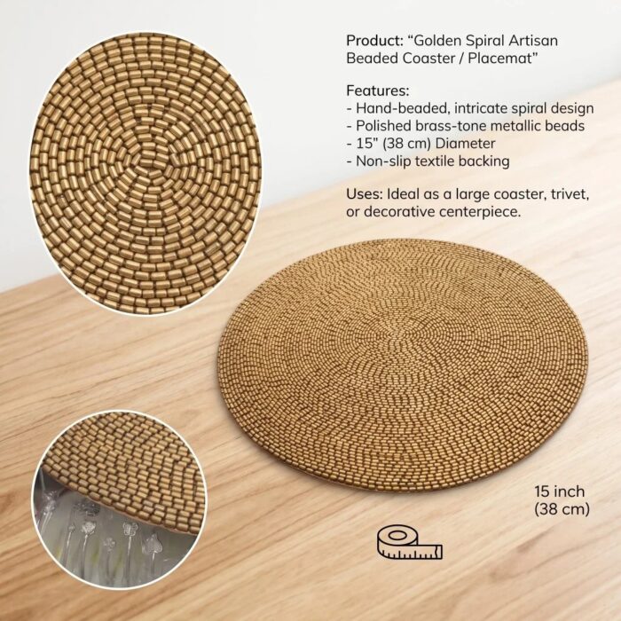 Round glass bead placemat for home decor