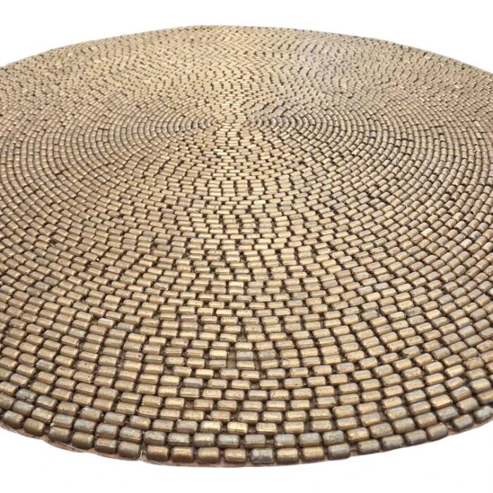 Close up of the Elegant round placemat for table setting decor