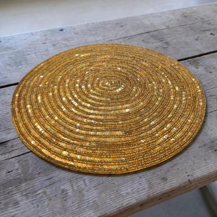 Handmade beaded dining table placemat