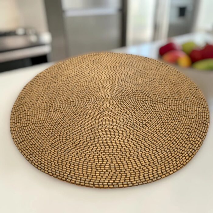 Premium beaded placemat for festive dining table